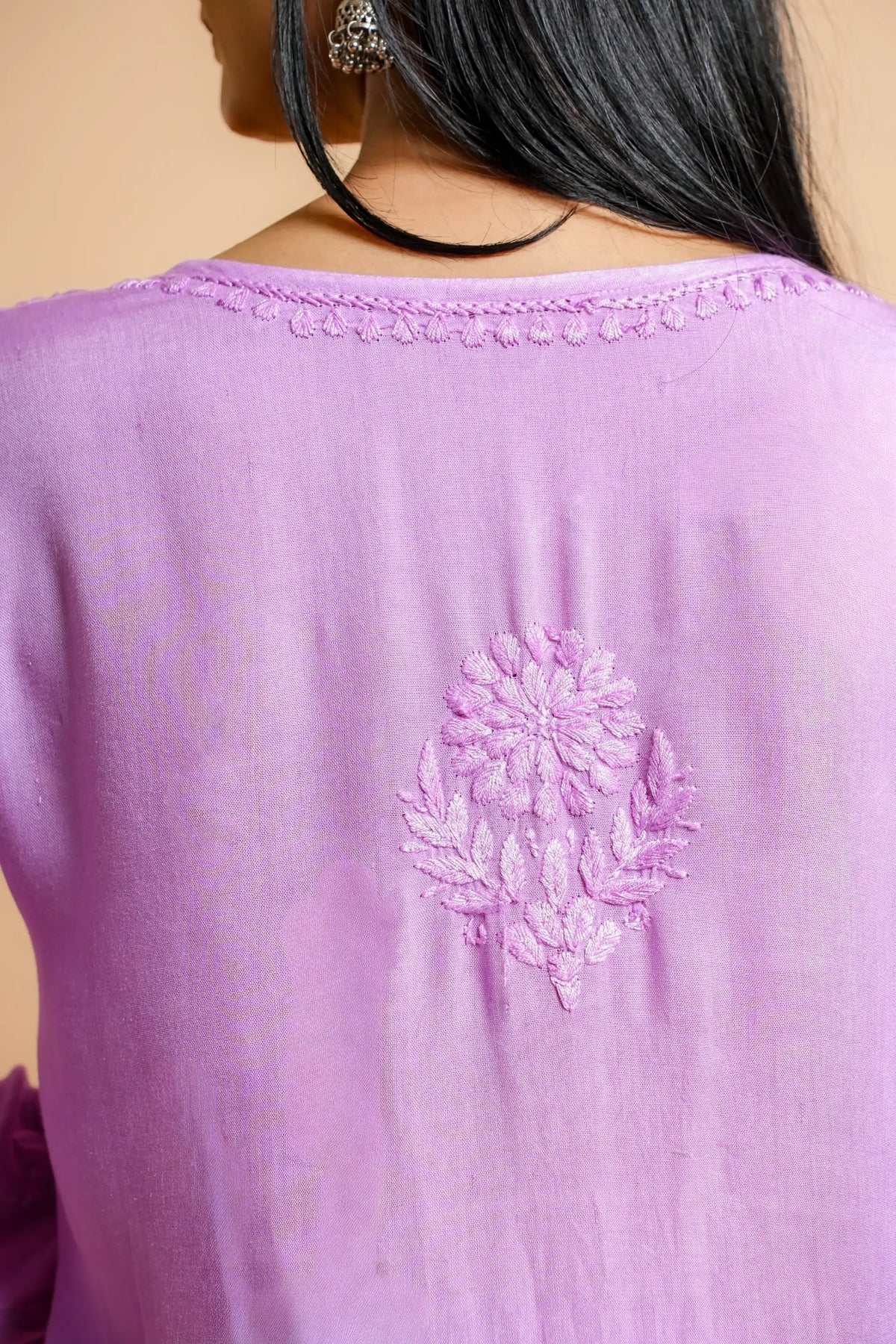 AYVERA Women's Lavender  Rayon Chikankari Palazzo Set